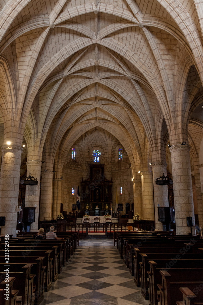 Santo Domingo, Dominican Republic. Interior of Cathedral Primada de America.