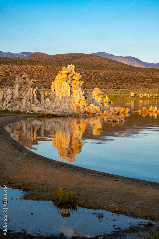 Sunrise at California's Mono Lake in the Eastern Sierra Nevada mountains off of US Highway 395