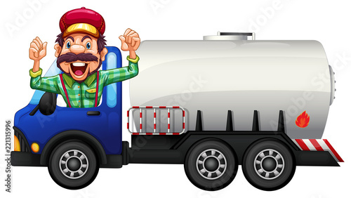 A Tank truck and driver