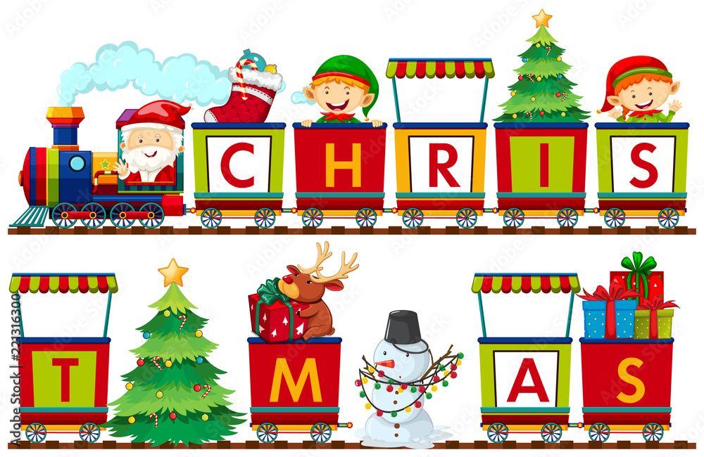 A set of Christmas elements A set of Christmas elements