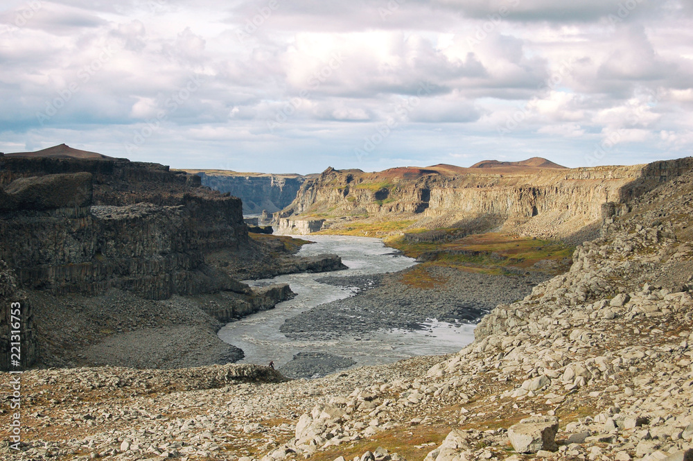 Dettifoss waterfall landscape