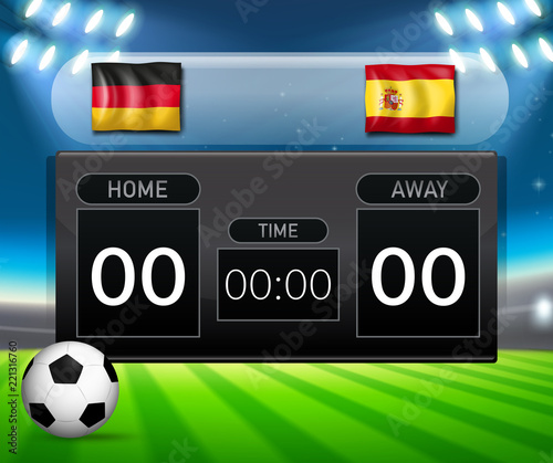 Germany Vs Spain soccer scoreboard template