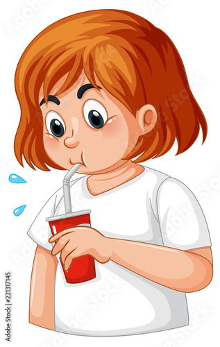 Girl with diabetes thirsty