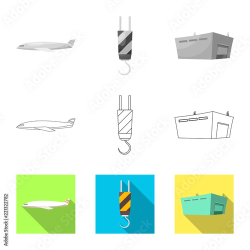 Isolated object of goods and cargo symbol. Collection of goods and warehouse stock symbol for web.