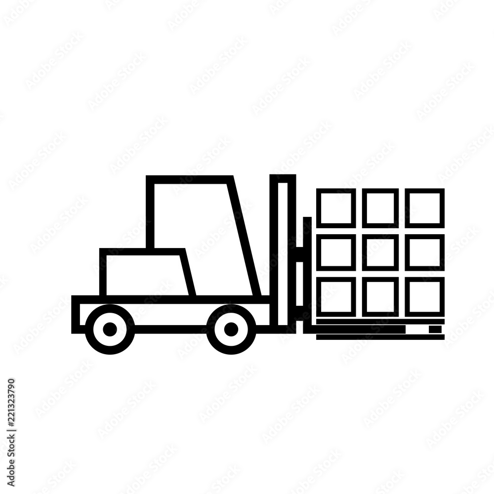 Forklift with load outline icon
