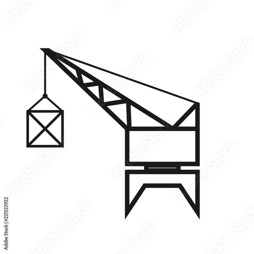 Port crane outline icon
