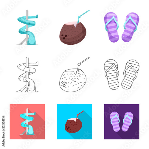 Vector design of pool and swimming logo. Set of pool and activity vector icon for stock.