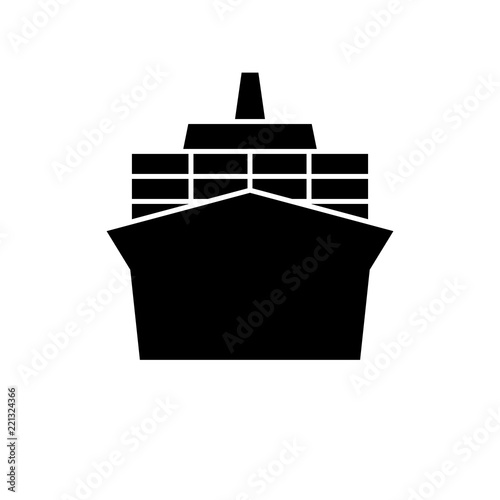 Container ship silhouette icon