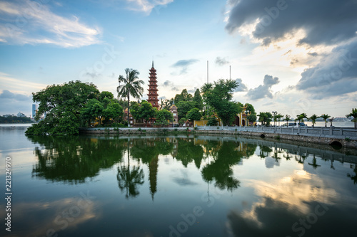 Tran Quoc pagoda, the oldest temple in Hanoi, Vietnam