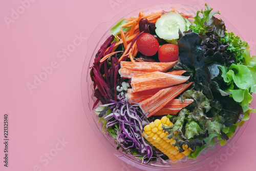 Salad fresh vegetables on p...