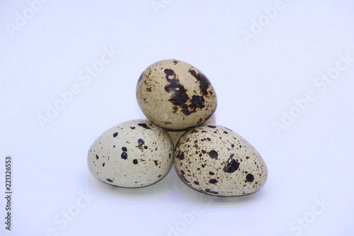group of quail eggs, isolated on white background