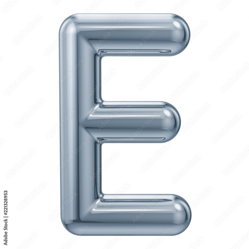 English metallic letter E, 3D rendering English metallic letter E, 3D rendering