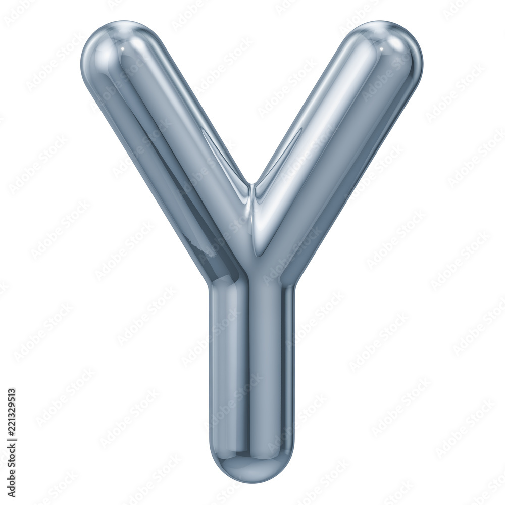 English metallic letter Y, 3D rendering English metallic letter Y, 3D rendering