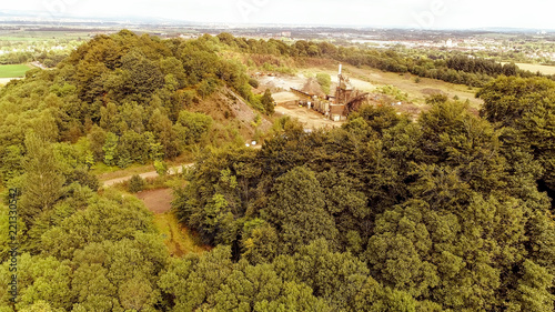 Aerial view over Kilbarchan Quarry in Renfrewshire, Scotland.  photo