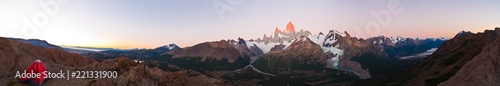 Panoramic view FitzRoy peak  el Chalten  Patagonia  Argentina