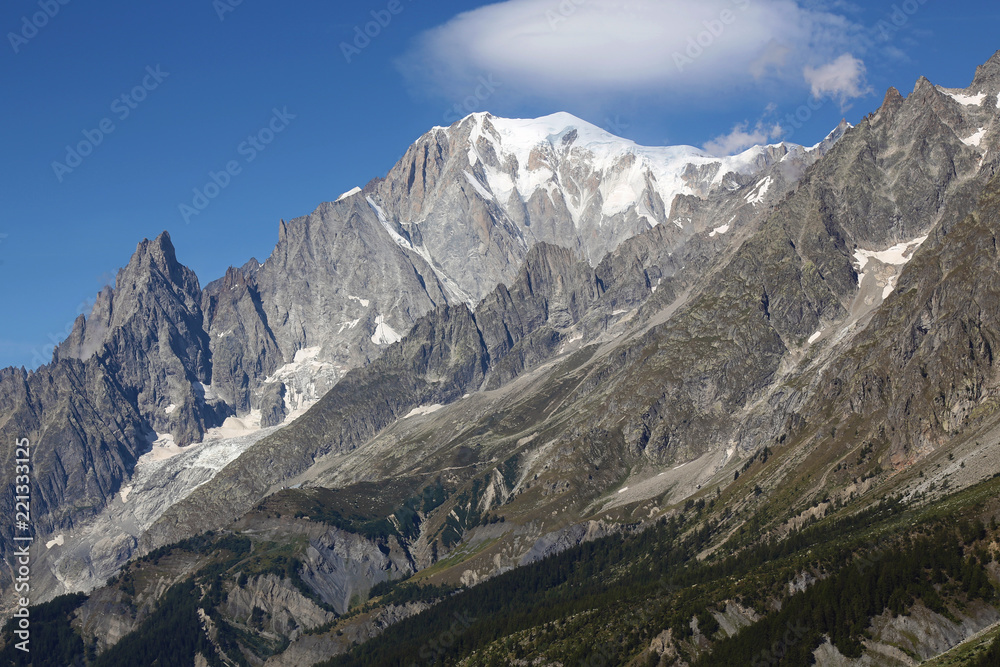 Detail of Mont Blanc massif