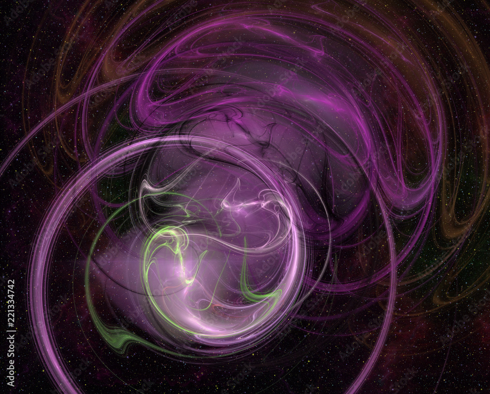 Obraz premium Abstrct Digital Artwork. The theme of the cosmos and the universe. Supernova explosion with Plasma filaments against the background of starry space. Technologies of fractal graphics.
