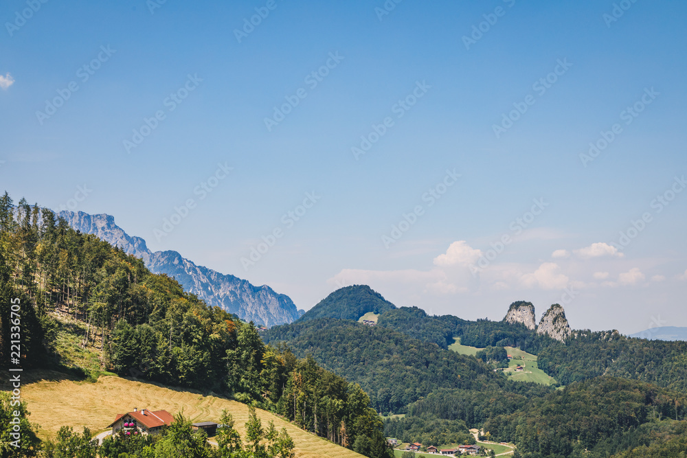 Idyllic mountain scenery in Hallein, Salzburg