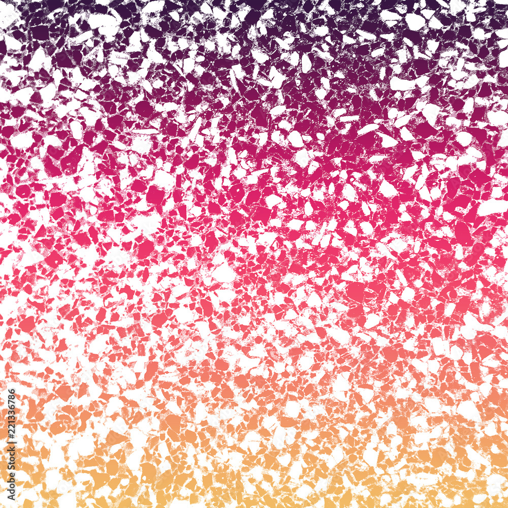 Terrazzo pattern in pink, purple and orange gradient