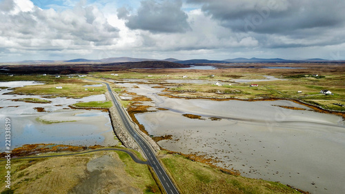 Luftbild Straßenverbindung Nord-Uist nach Grimsay, Hebriden