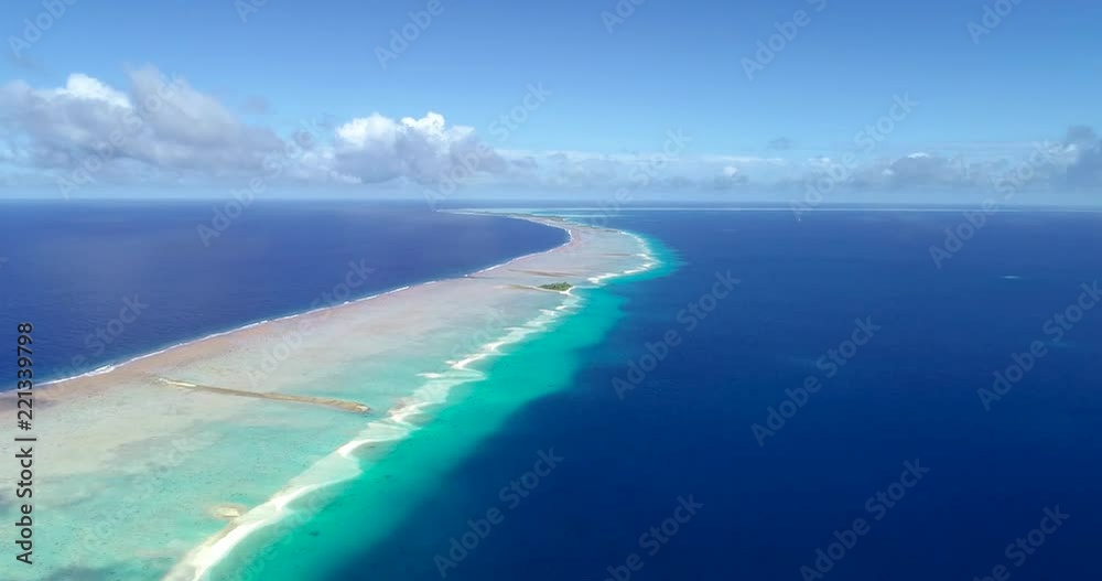 Atoll in french polynesia in aerial view Atoll in french polynesia in aerial view