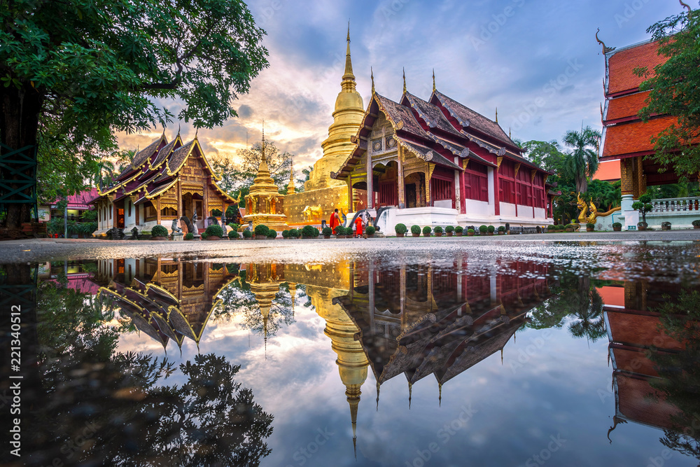 Wat Phra Singh is a Buddhist temple is a major tourist attraction in Chiang Mai,Thailand.