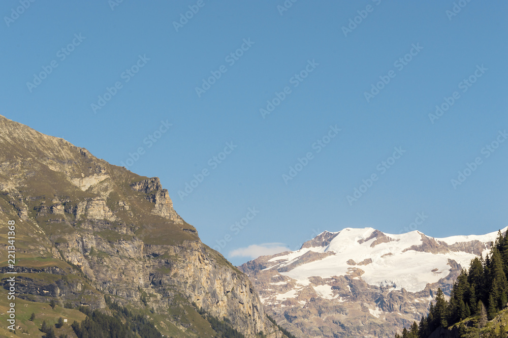 Panoramic view of Mount Rose in the Gressoney valley in summer