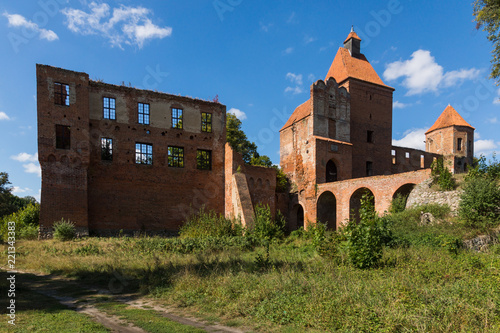 Fototapeta Naklejka Na Ścianę i Meble -  Ruins of a gothic castle in Szymbark, Masuria, Poland