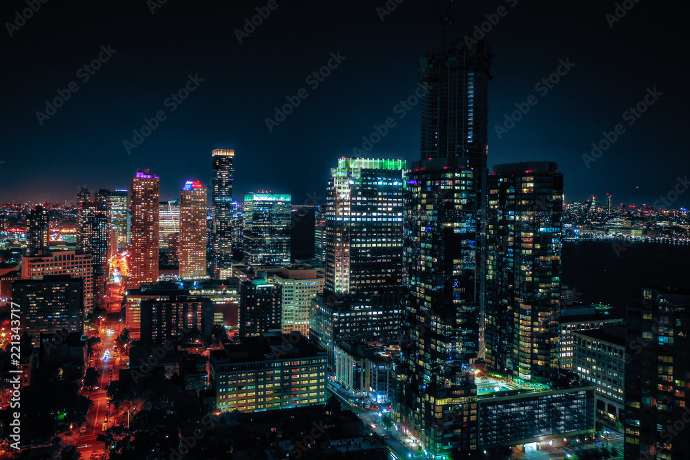 Aerial View of Jersey City and NYC