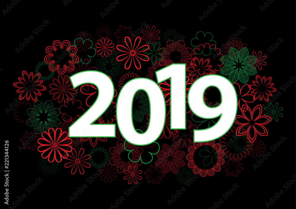 2019 new year flowers background 2019 new year flowers background