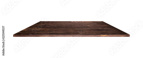 Wooden shelves, table and wooden planks background
