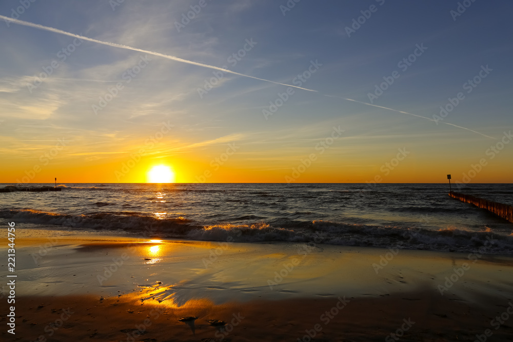 The sun is hiding in the Baltic Sea