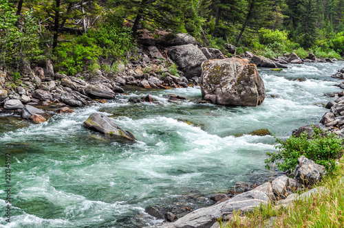 Turbulent Waters of the Gallatin River in Montana photo