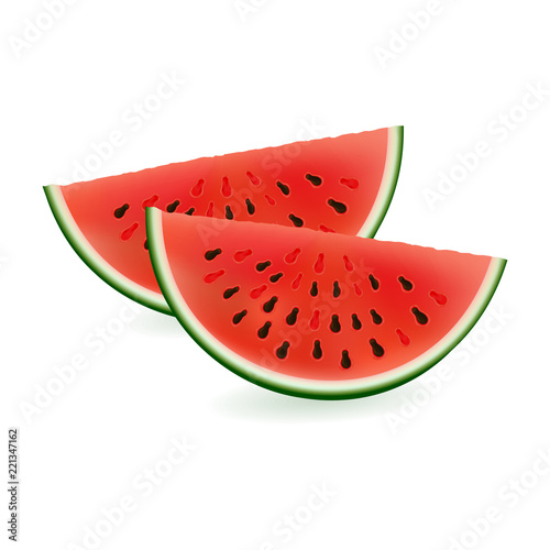 Slice of watermelon, summer fruit, vector icon