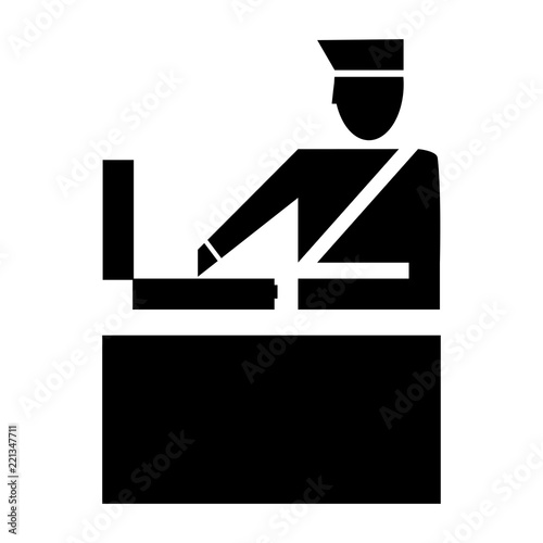 Customs clearance icon. Airport control. Border control