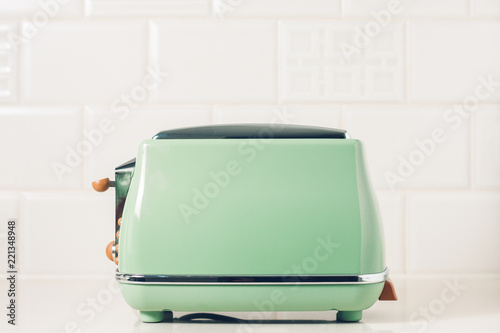 Toaster in vintage style closeup