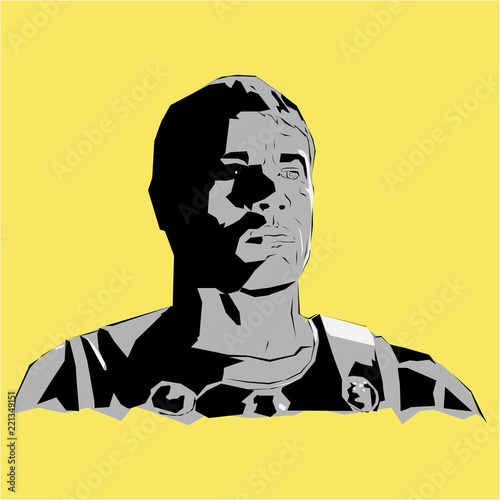 The roman soldier - vector illustration. Waiting soldier. Waiting man.   