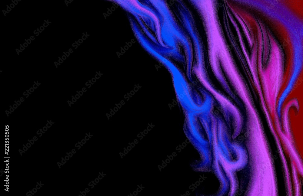Abstract beautiful blue violet red spiral loops filigree elements design frame and black empty background Abstract beautiful blue violet red spiral loops filigree elements design frame and black empty background