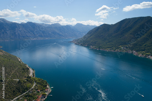 Aerial view of Kotor Bay, Montenegro