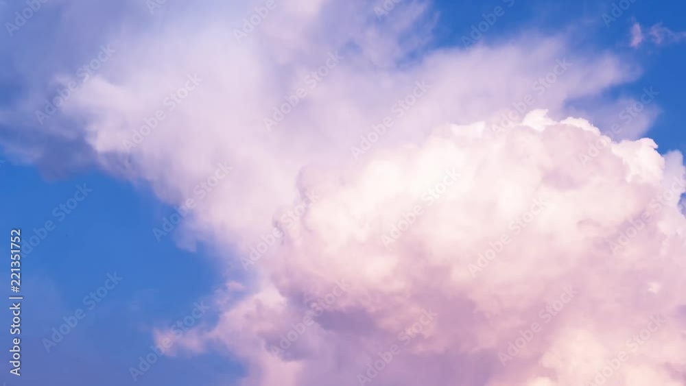 Time lapse of summer clouds at sunset in 4K resolution