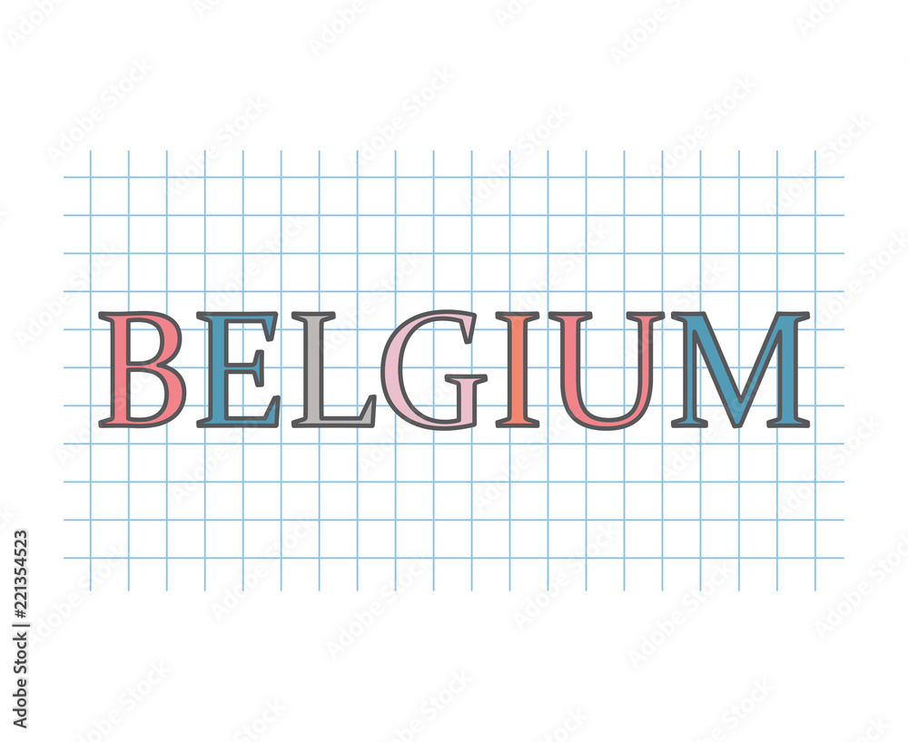 Belgium on checkered paper texture- vector illustration