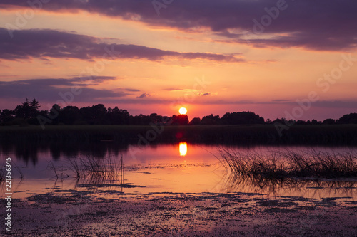 Beautiful sunset over the Shannon River photo