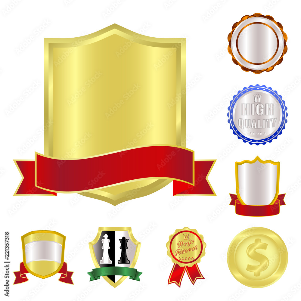 Vector design of emblem and badge symbol. Set of emblem and sticker vector icon for stock. Vector design of emblem and badge symbol. Set of emblem and sticker vector icon for stock.