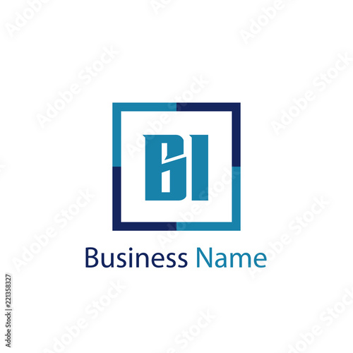 Initial Letter BI Logo Template Design