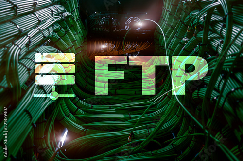 FTP - File transfer protocol. Internet and communication technology concept. photo