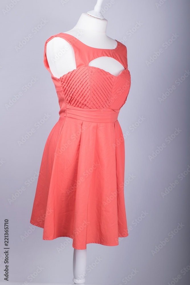 Tailors Mannequin dressed in a Pink Dress with Strappy Back Tailors Mannequin dressed in a Pink Dress with Strappy Back