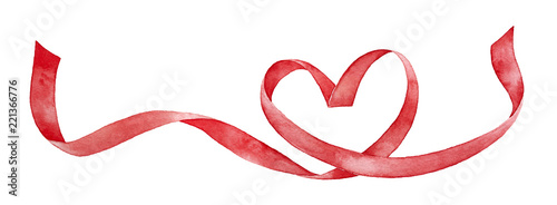 Red ribbon shaped as love h...