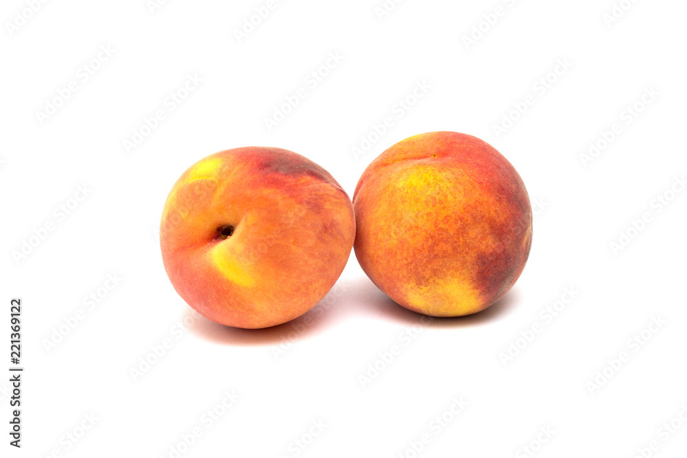 Peach fruit single isolated on white background Peach fruit single isolated on white background