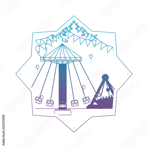 degraded line mechanical swing chair with party flags inside star