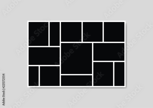 Templates photo collage image frames for photo or Picture montage. Picture montage abstract. Vector illustration